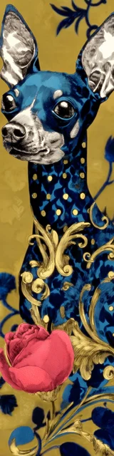 Free dog bookmarks featuring a mustard bookmark dark chihuahua